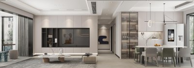 现代简约客餐厅3D模型下载